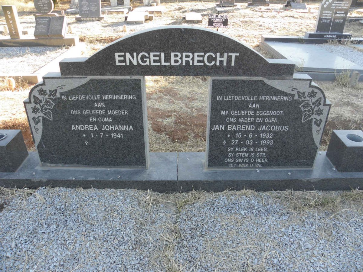 ENGELBRECHT Jan Barend Jacobus 1932-1993 &amp; Andrea Johanna 1941-