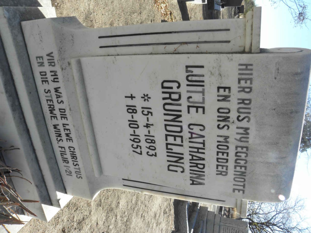 GRUNDELING Frederick 1889-1975 &amp; Luitje Catharina 1893-1957