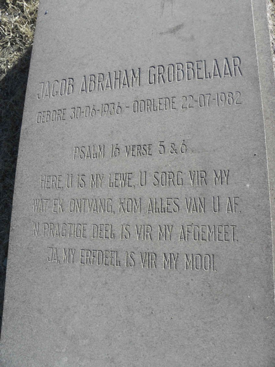 GROBBELAAR Jacob Abraham 1936-1982