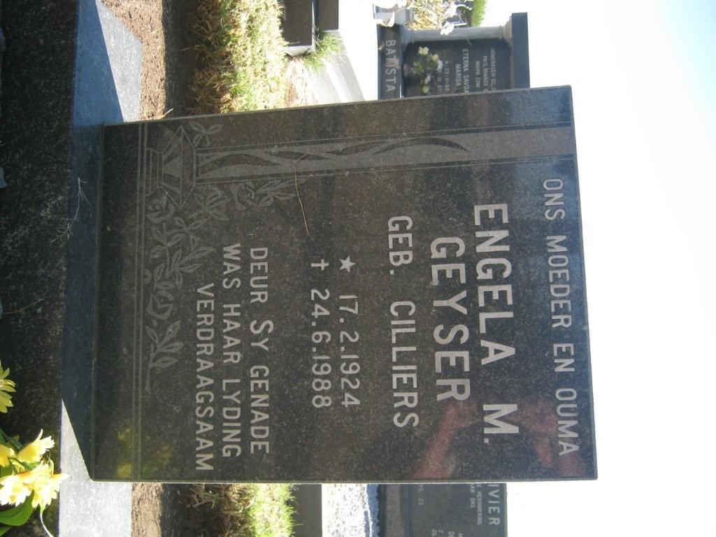 GEYSER Engela M. nee CILLIERS 1924-1988