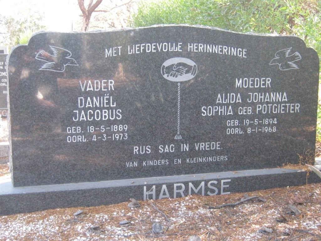 HARMSE Daniël Jacobus 1889-1973 &amp; Alida Johanna Sophia  POTGIETER 1894-1968