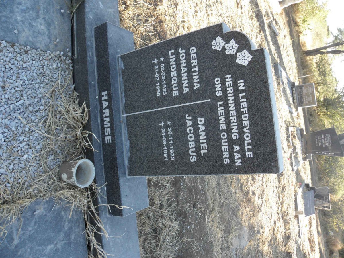 HARMSE Daniel Jacobus 1923-1991 &amp; Gertina Johanna LINDEQUE 1923-1995