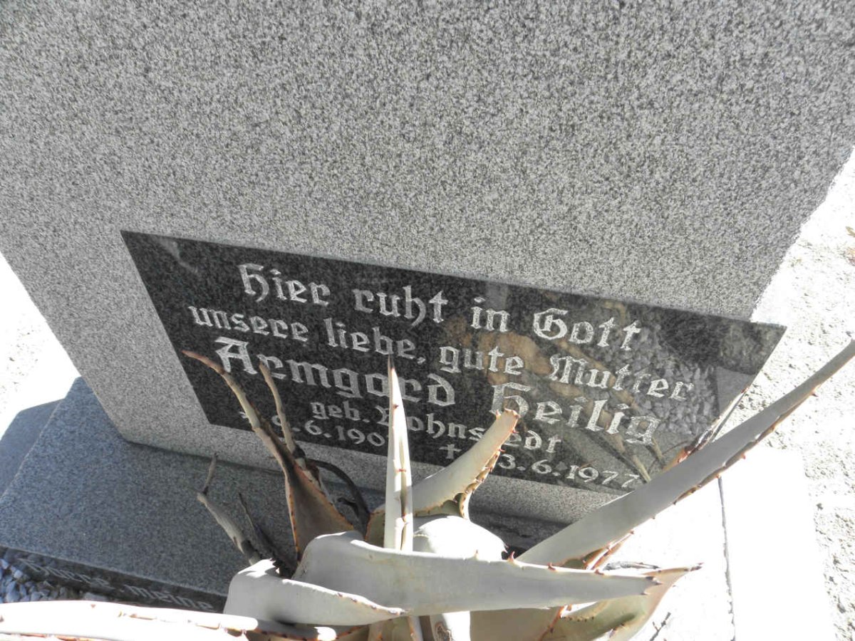 HEILIG Armgord nee ?OHNS?EDT 190?-1977