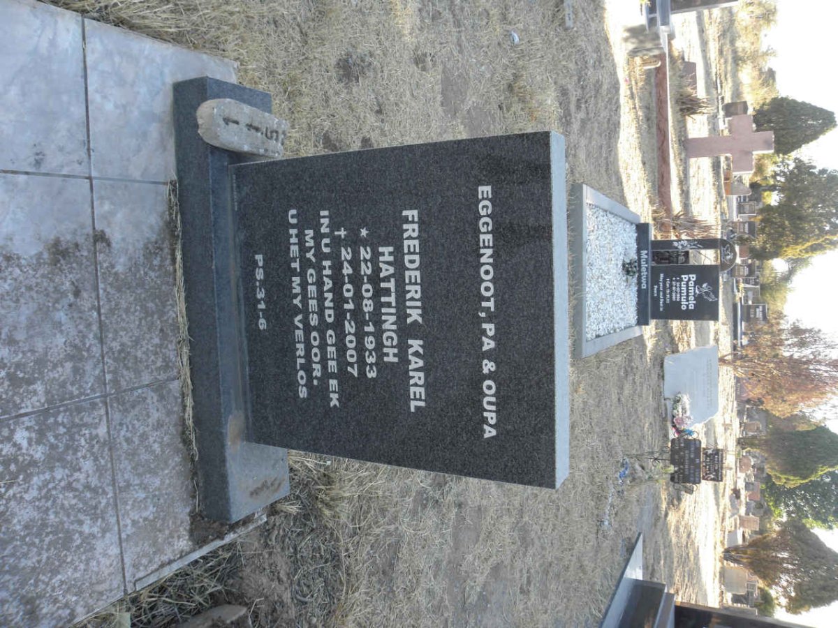 HATTINGH Frederik Karel 1933-2007