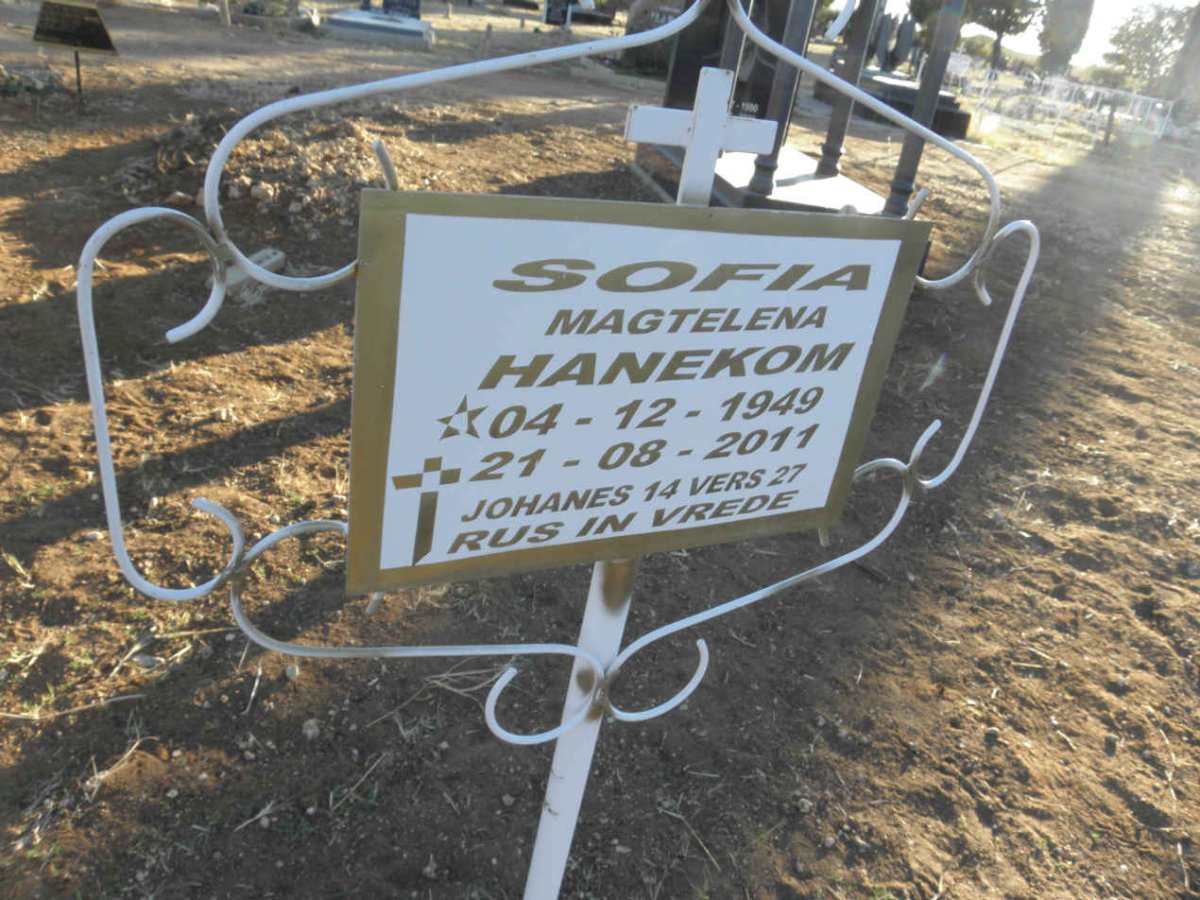 HANEKOM Sofia Magtelena 1949-2011