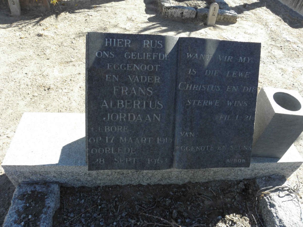 JORDAAN Frans Albertus 1915-1963