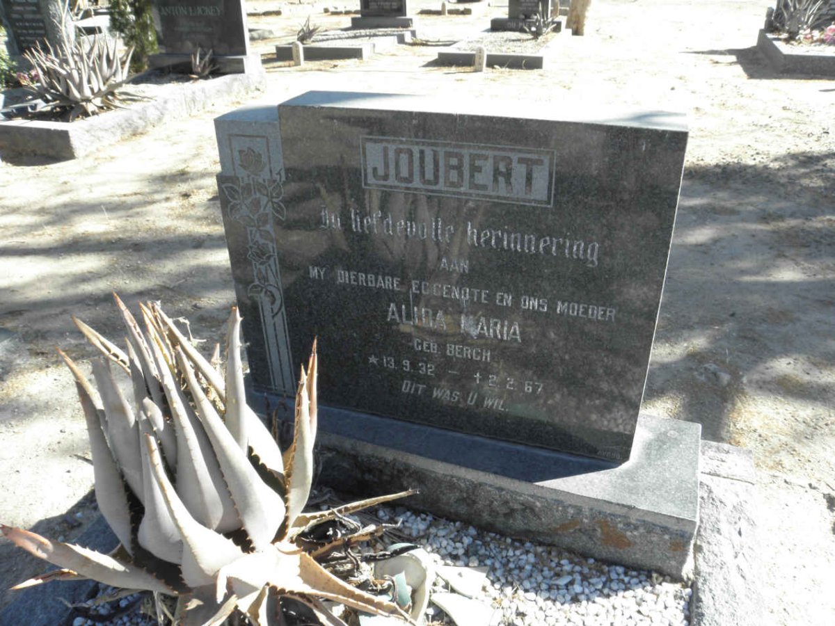 JOUBERT Alida Maria nee BERGH 1932-1967
