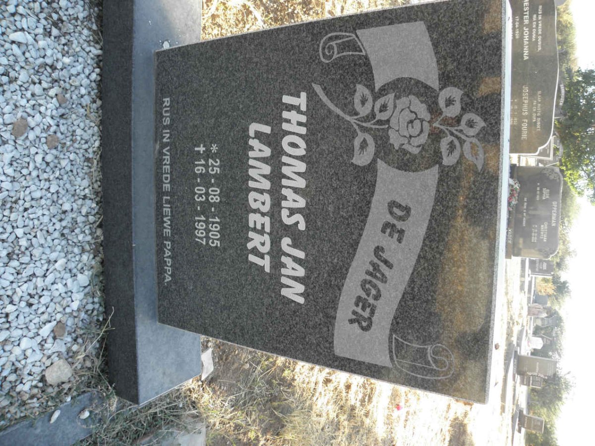 JAGER Thomas Jan Lambert, de 1905-1997