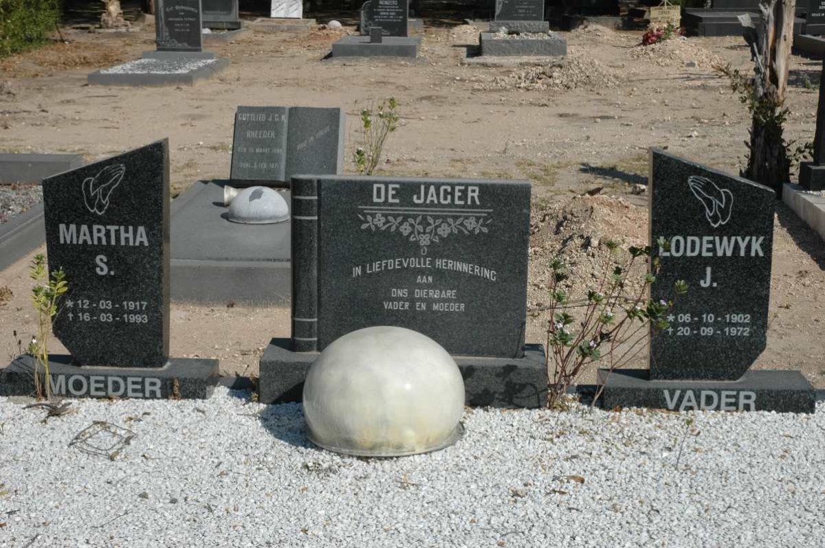 JAGER Lodewyk J., de 1902-1972 &amp; Martha S. 1917-1993