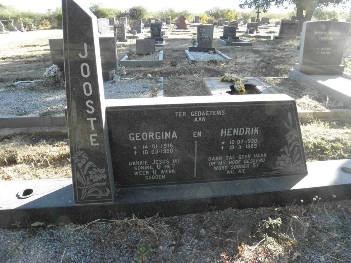 JOOSTE Hendrik 1920-1989 &amp; Georgina 1916-1990
