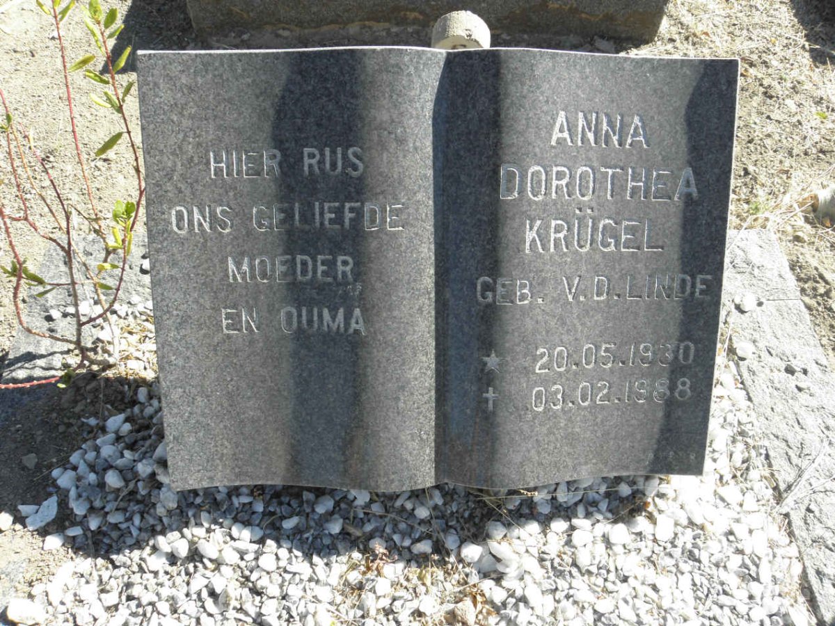 KRUGEL Anna Dorothea nee V.D. LINDE 1930-1988