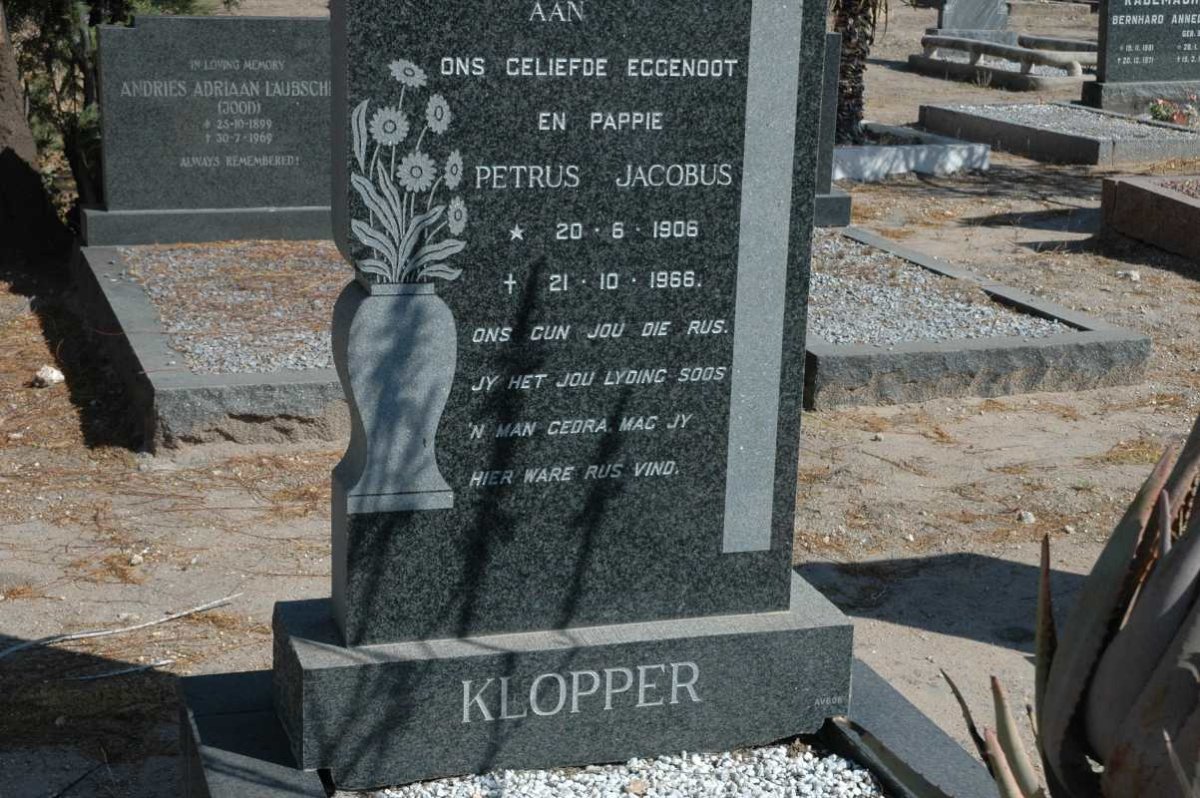 KLOPPER Petrus Jacobus 1906-1966