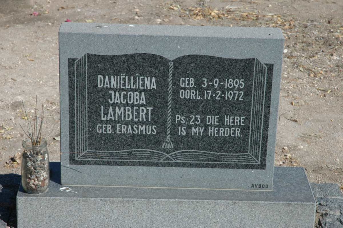 LAMBERT Daniëlliena Jacoba nee ERASMUS 1895-1972