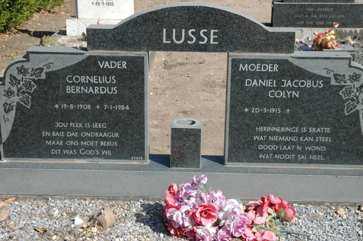 LUSSE Cornelius Bernardus 1908-1984 &amp; Daniel Jacobus Colyn 1915-