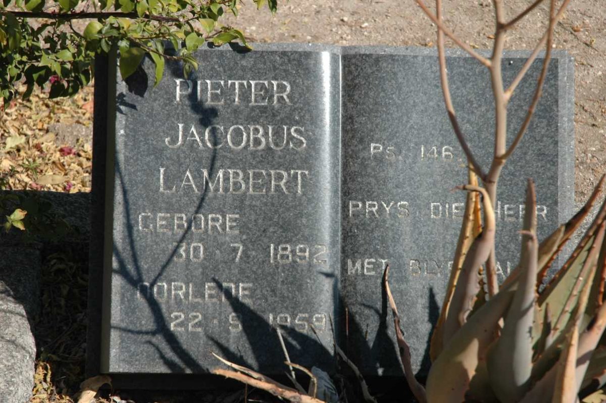 LAMBERT Pieter Jacobus 1892-1959