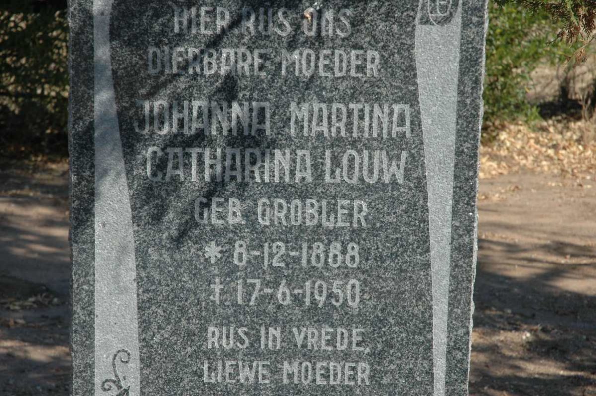 LOUW Johanna Martina Catharina nee GROBLER 1888-1950