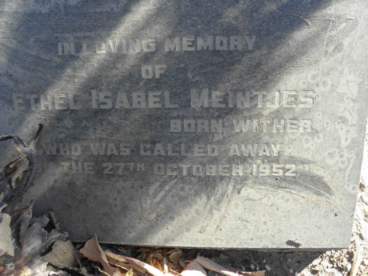 MEINTJES Ethel Isabel nee WITHER -1952