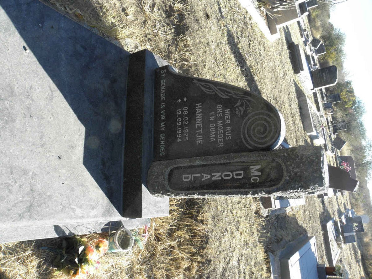 McDONALD Hannetjie 1925-1994