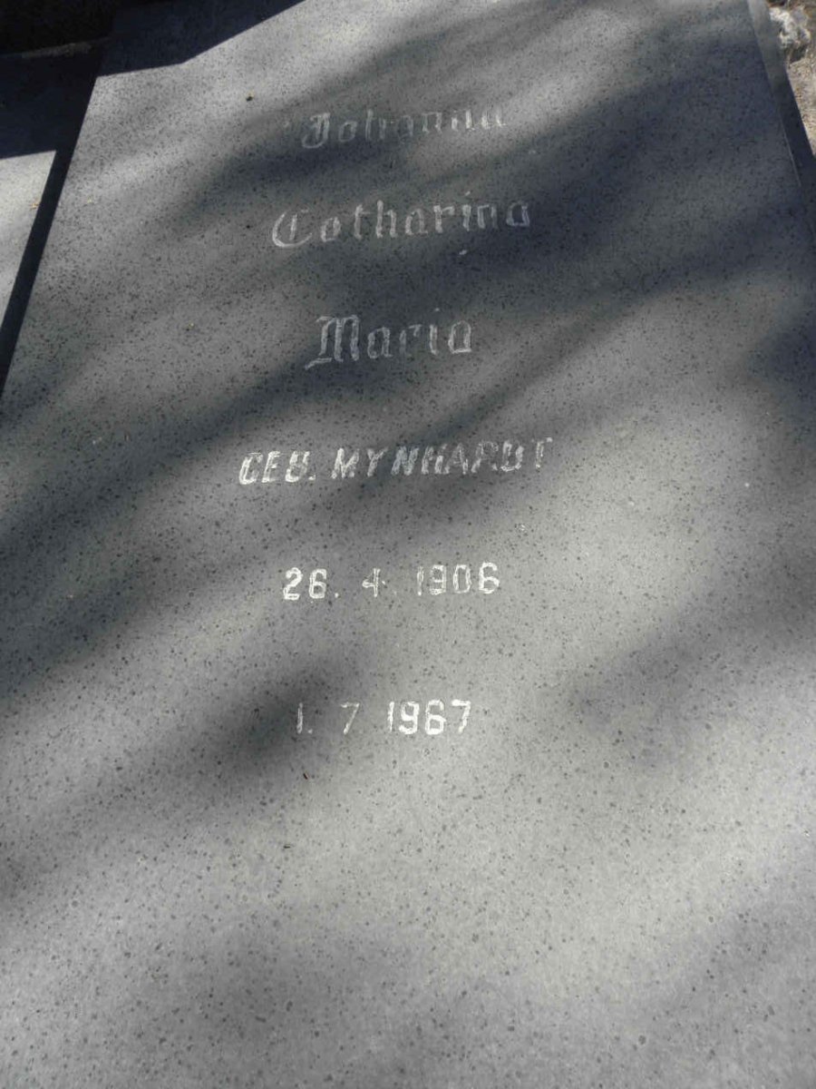 OOSTHUIZEN Pieter Cornelus &amp; Johanna Catharina Maria MYNHARDT 1906-1967