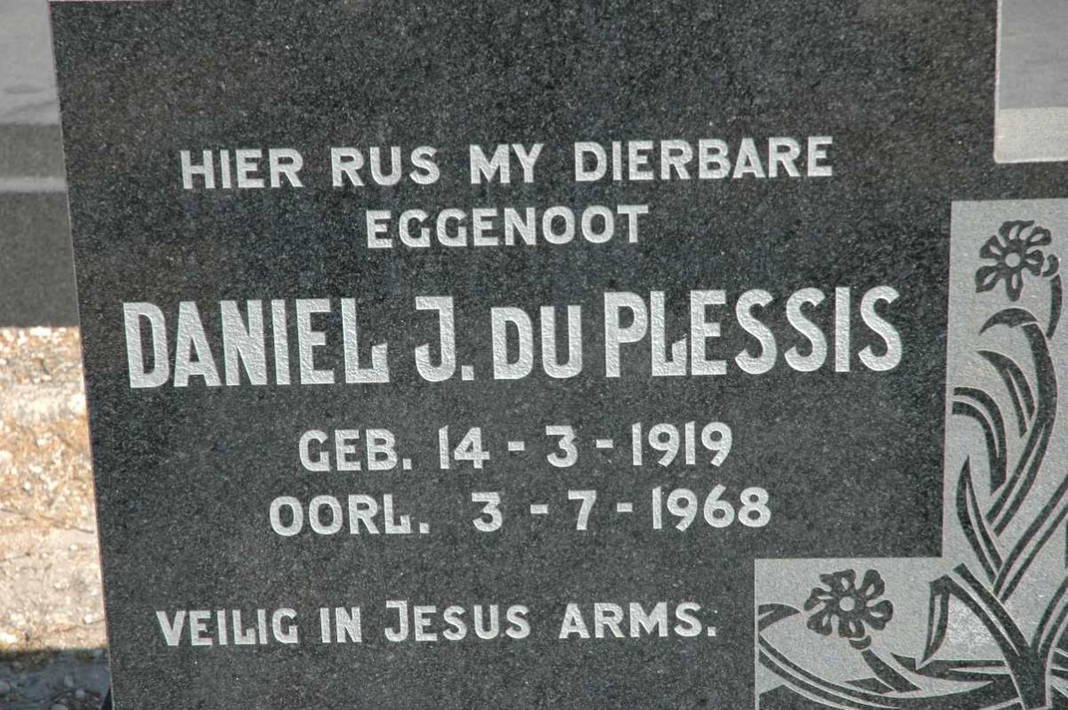 PLESSIS Daniel J., du 1919-1968