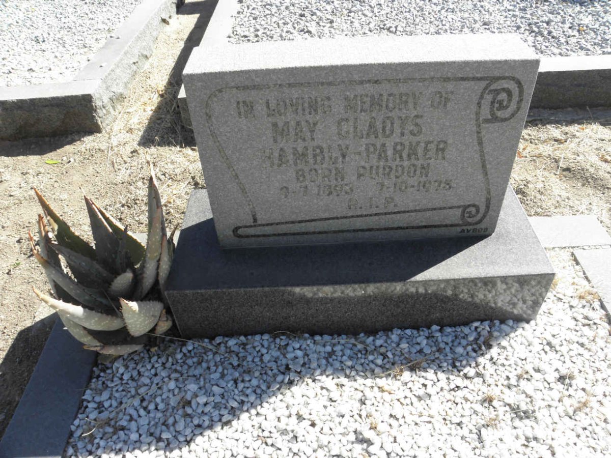 PARKER May Gladys, HAMBLY nee PURDON 1893-1975