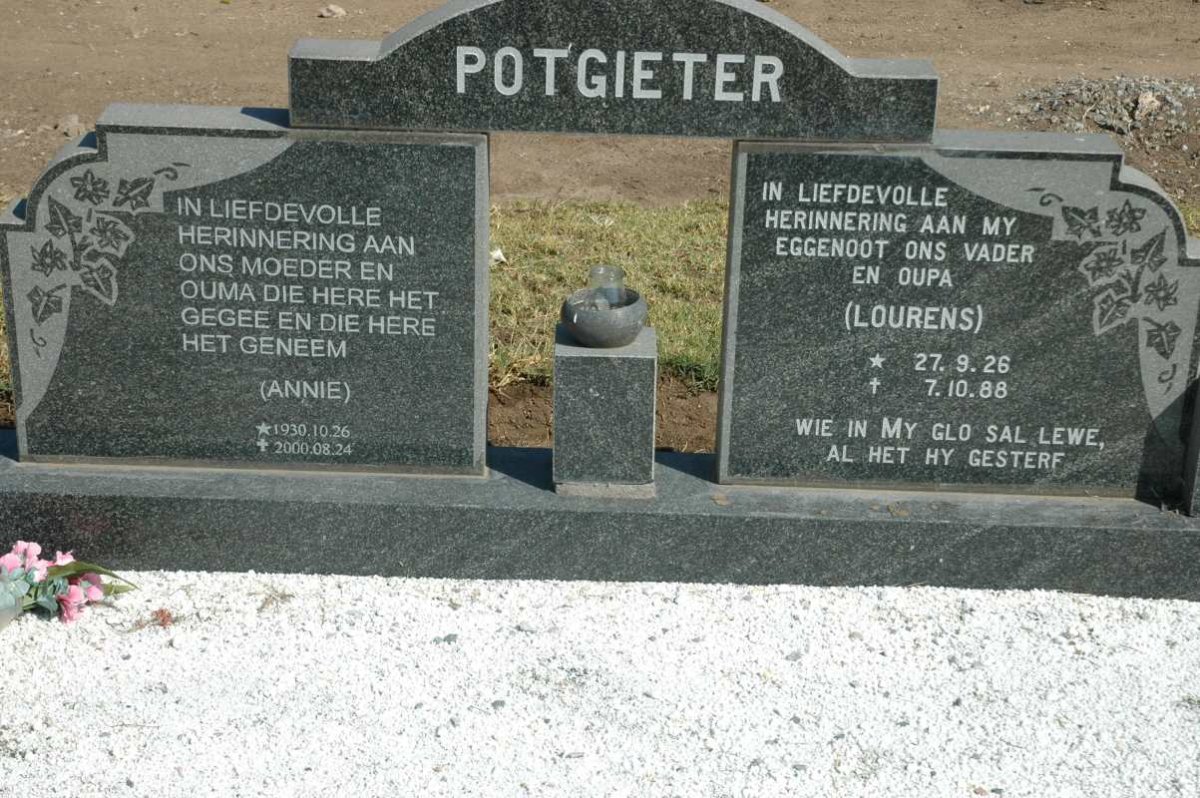 POTGIETER Lourens 1926-1988 &amp; Annie 1930-2000
