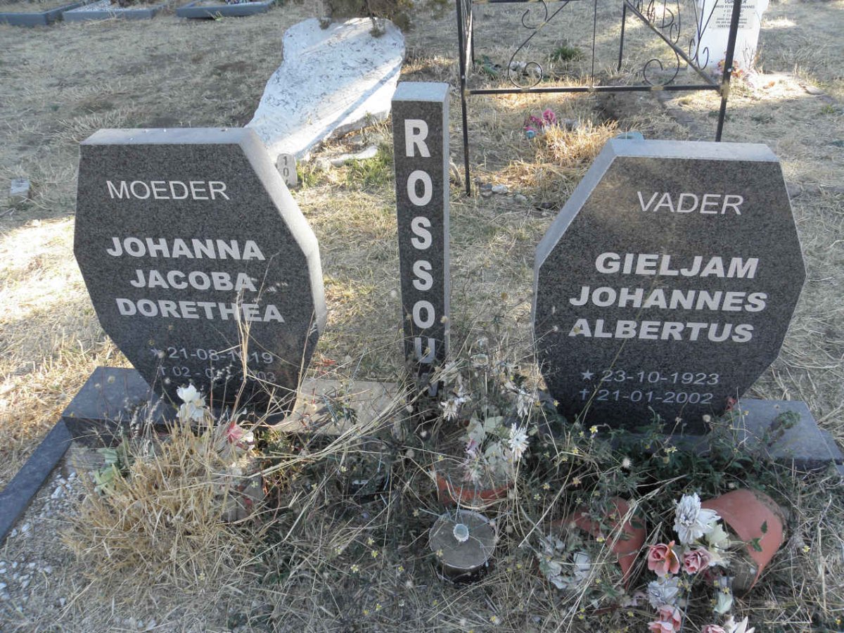 ROSSOUW Gieljam Johannes Albertus 1923-2002 &amp; Johanna Jacoba Dorethea 1919-2003
