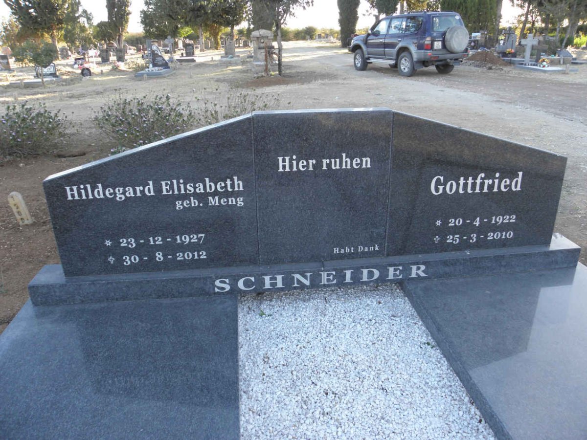 SCHNEIDER Gottfried 1922-2010 &amp; Hildegard Elisabeth MENG 1927-2012