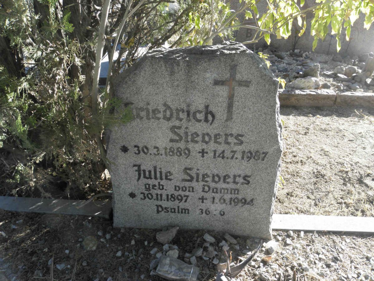 SIEVERS Friedrich 1889-1987 &amp; Julie VON DAMM 1897-1994
