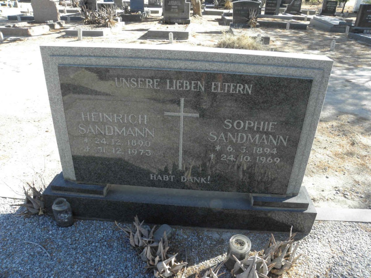 SANDMANN Heinrich 1890-1973 &amp; Sophie 1894-1969