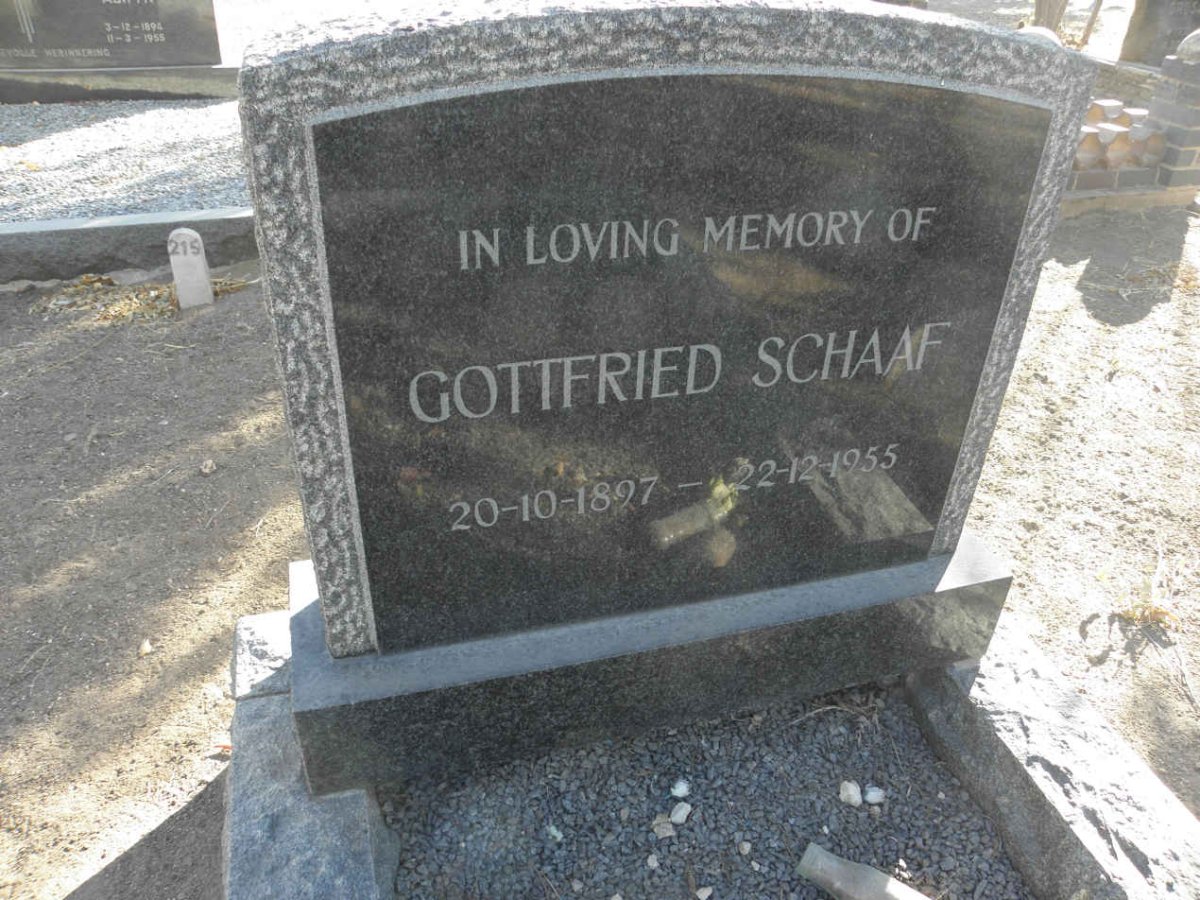 SCHAAF Gottfried 1897-1955
