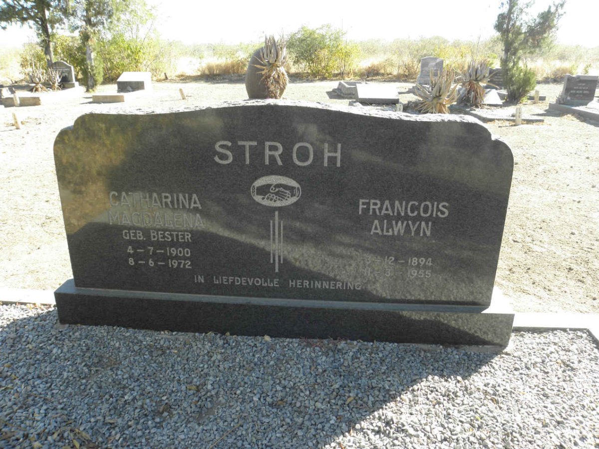 STROH Francois Alwyn 1894-1955 &amp; Catharina Magdalena BESTER 1900-1972