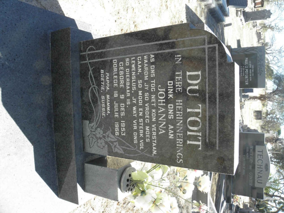 TOIT Johanna, du 1953-1966