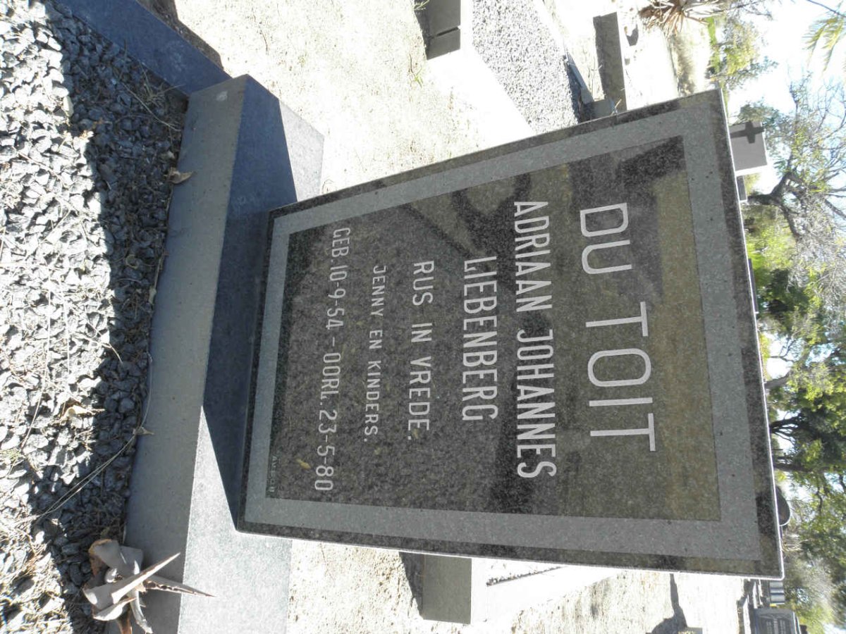 TOIT Adriaan Johannes Liebenberg, du 1954-1980