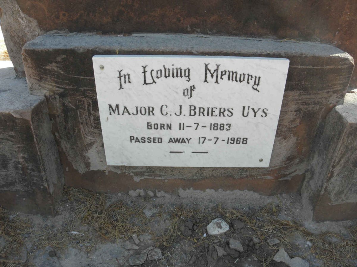 UYS C.J. Briers 1883-1968 &amp; Helena Augusta -1936