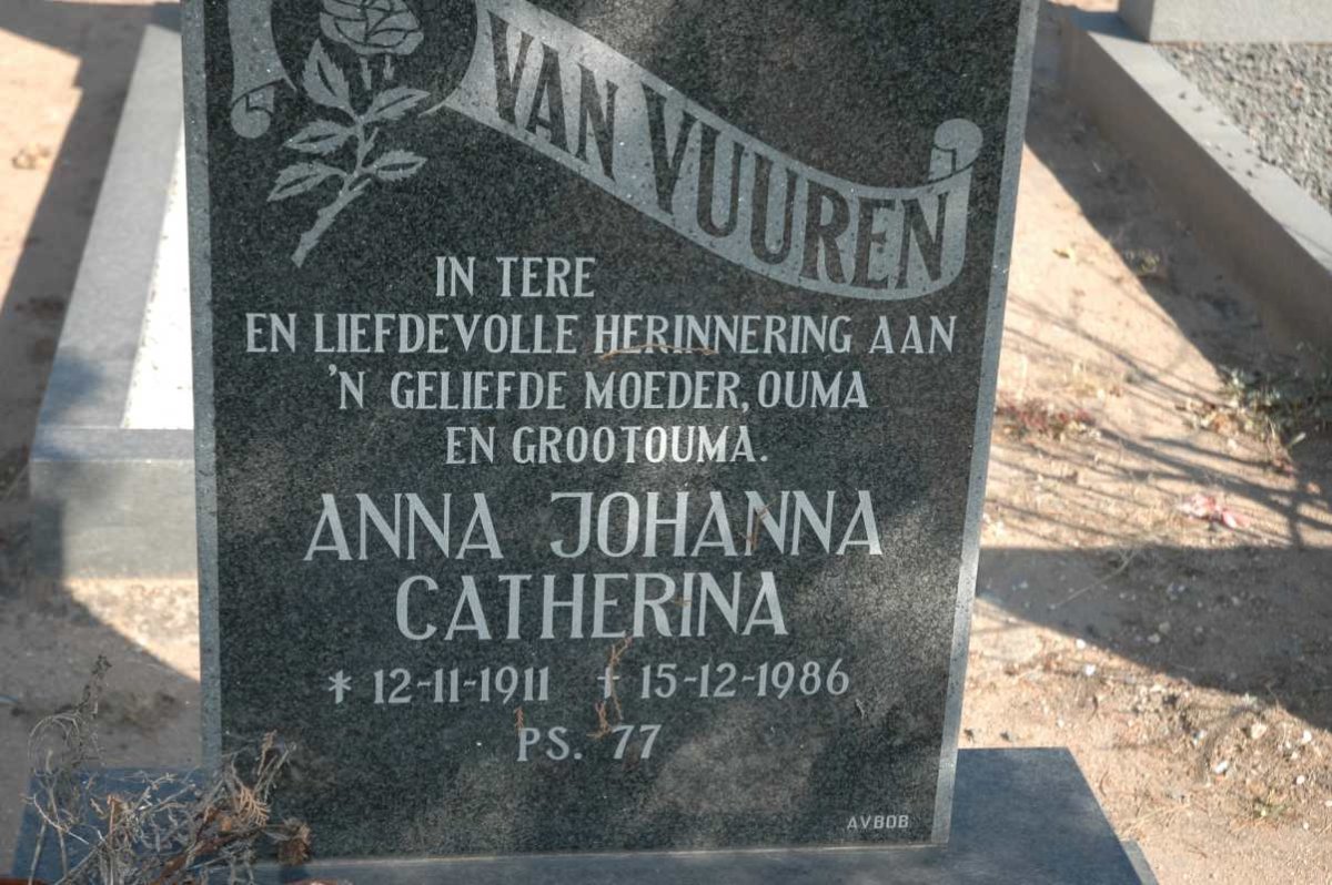 VUUREN Anna Johanna Catherina, van 1911-1986