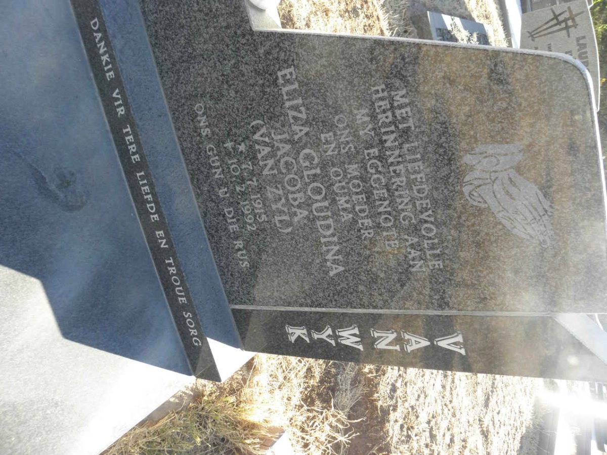 WYK Eliza Gloudina Jacoba, van nee VAN ZYL 1915-1992