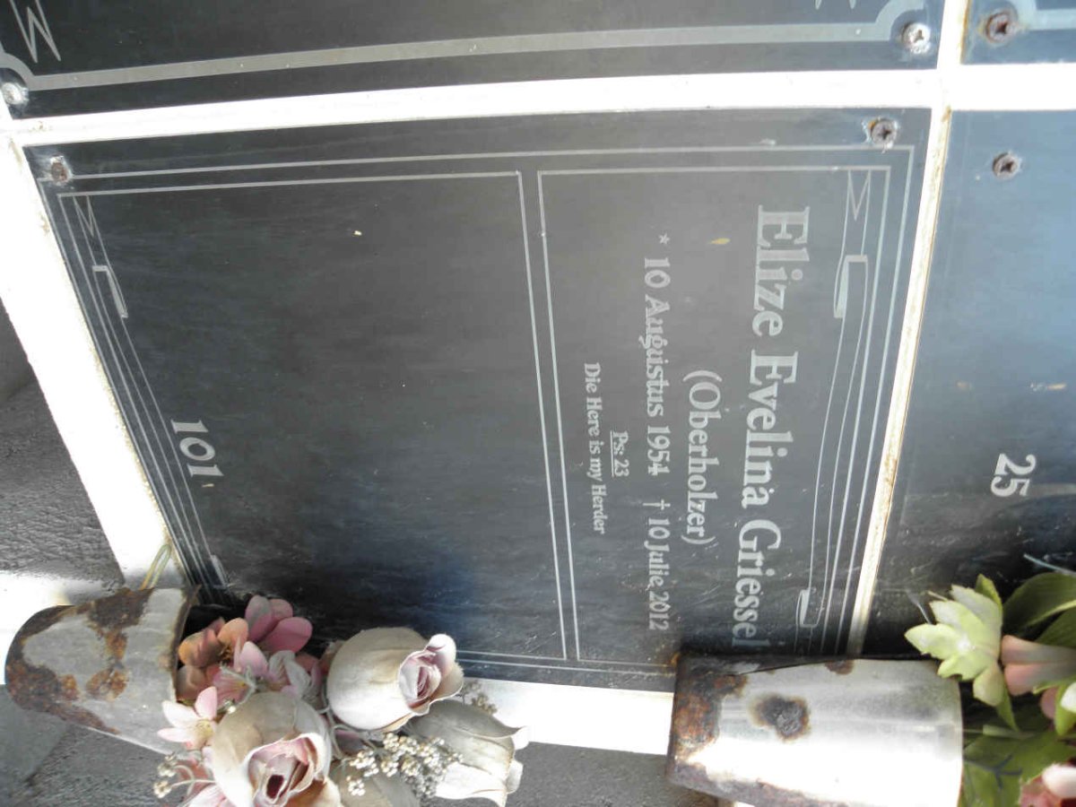 GRIESSEL Elize Evelina nee OBERHOLZER 1954-2012