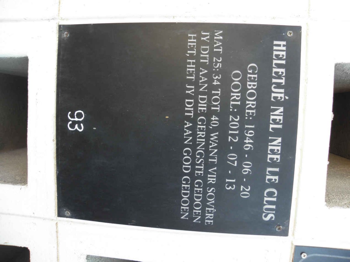 NEL Heletje nee LE CLUS 1946-2012