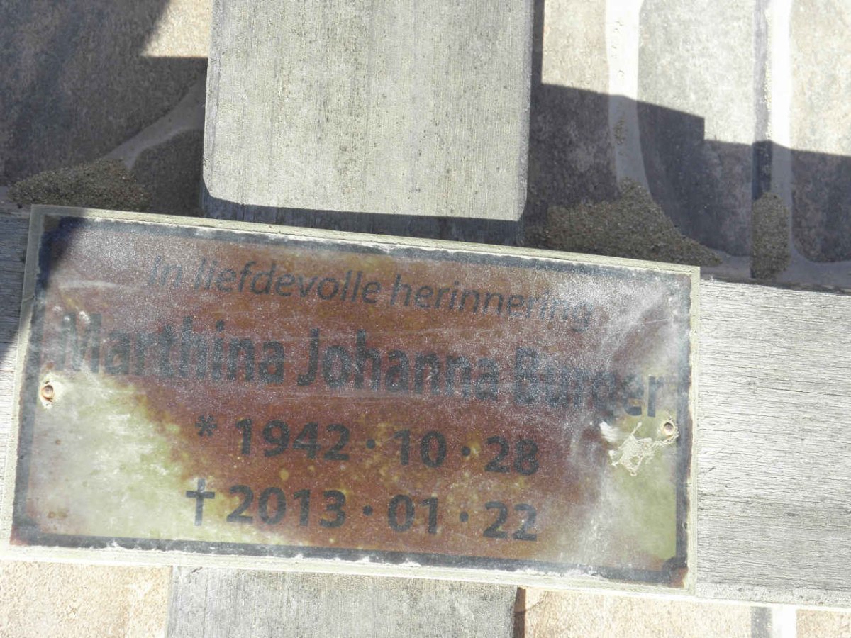 BURGER Marthina Johanna 1942-2013