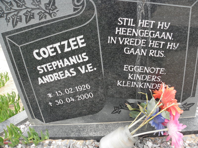 COETZEE Stephanus Andreas V.E. 1926-2000