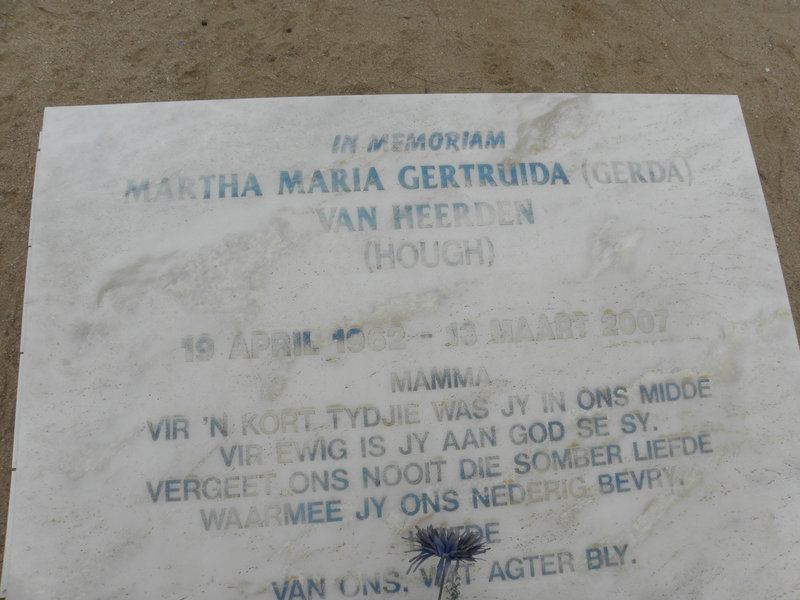 HEERDEN Martha Maria Gertruida, van nee HOUGH 1962-2007