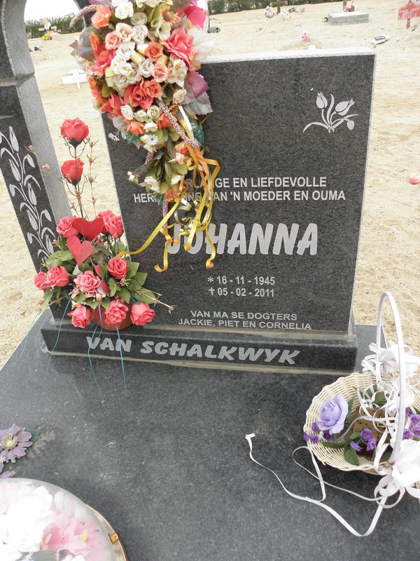 SCHALKWYK Johanna, van 1945-2001