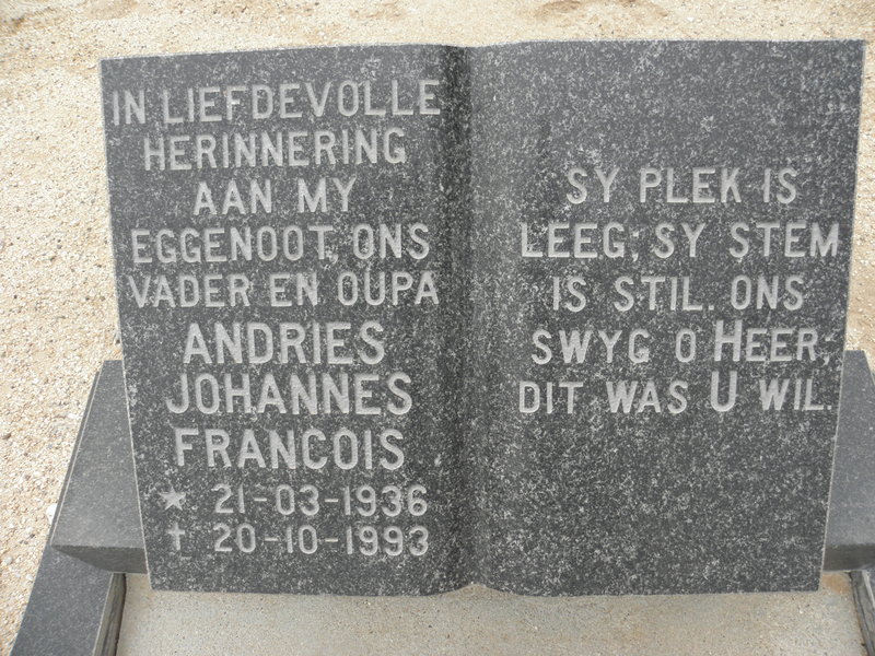 ? Andries Johannes Francois 1936-1993