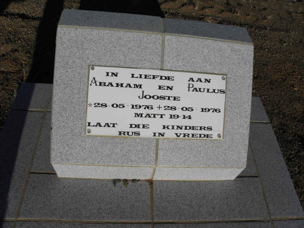 JOOSTE Abaham 1976-1976 :: JOOSTE Paulus 1976-1976