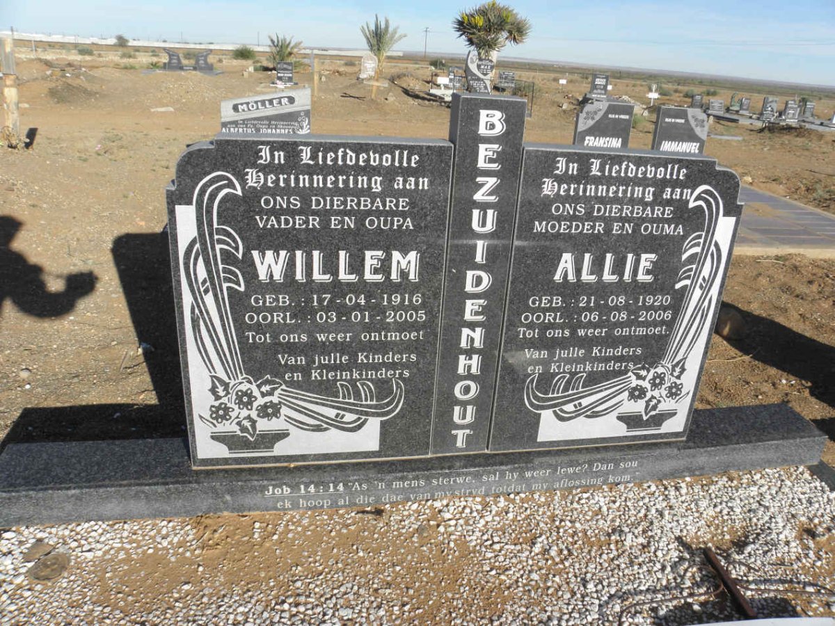 BEZUIDENHOUT Willem 1916-2005 &amp; Allie 1920-2006