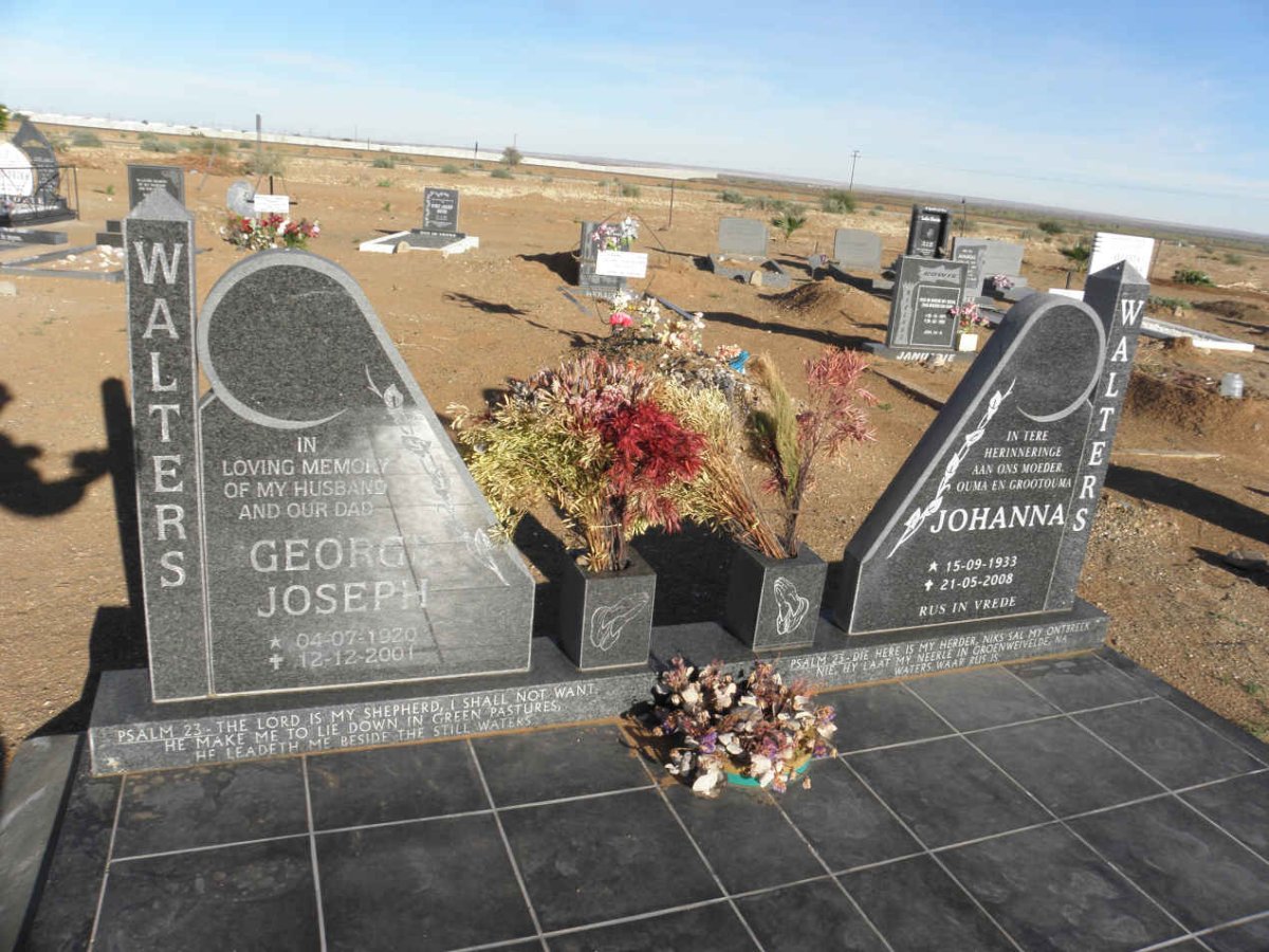 WALTERS George Joseph 1920-2001 &amp; Johanna 1933-2008