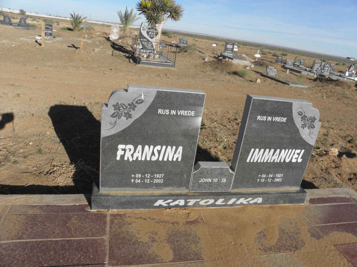 KATOLIKA Immanuel 1921-2003 &amp; Fransina 1927-2002
