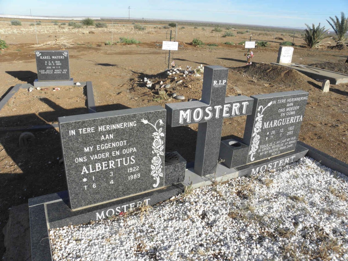 MOSTERT Albertus 1922-1989 &amp; Marguerita 1922-2003