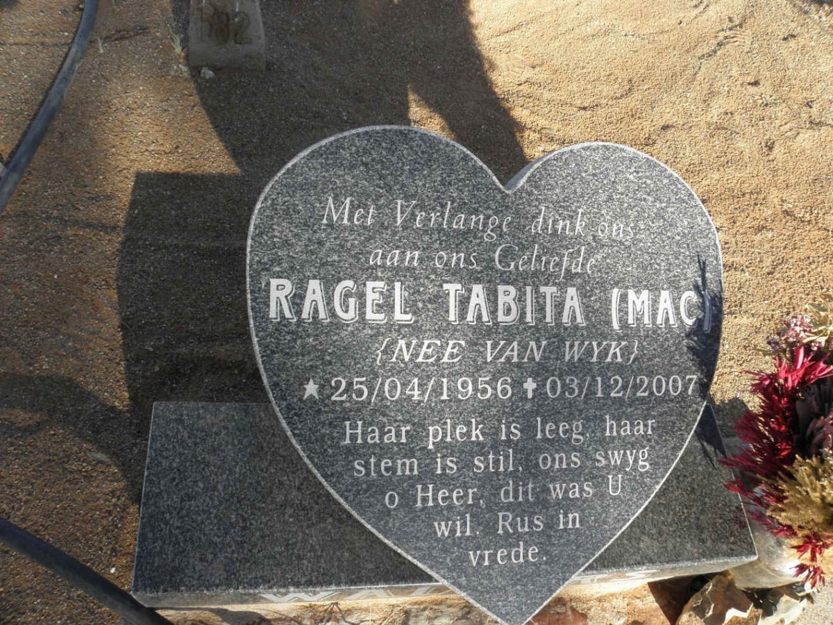 WALTERS Ragel Tabita nee VAN WYK 1956-2007